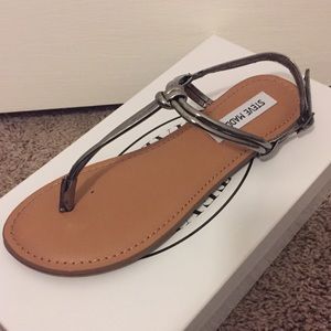 Pewter thong sandal